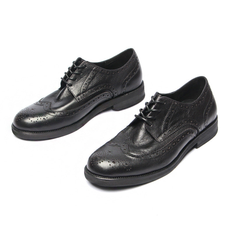 Genuine leather Men Formal Shoes Handcrafted Men Brogue Dress Shoes Classic Business Mens Oxford Shoes Luxury leather footwear