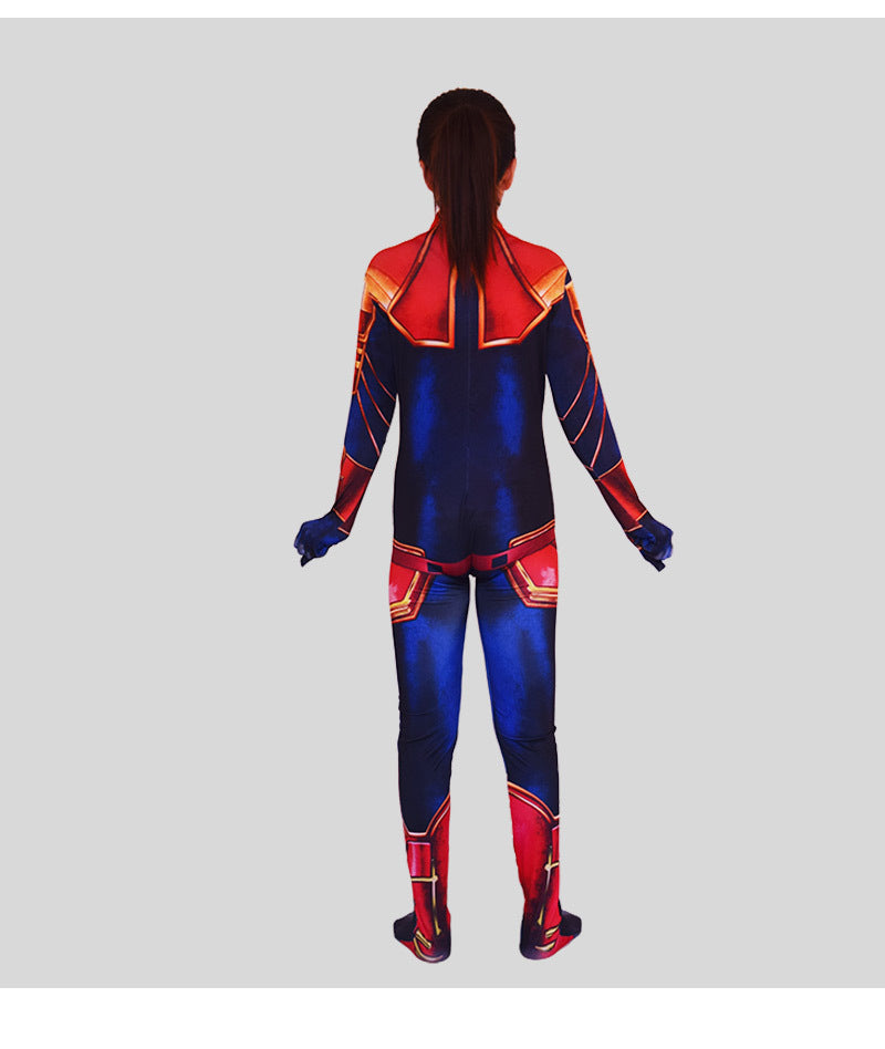 Movie Captain  Cosplay Costume Women Superhero Cos Stage Jumpsuit Halloween Carnival Role Play Party Zentai  Kids
