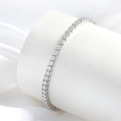 3mm Elastic Moissanite Tennis Bracelets for Women Men Full Diamond Sparkling Pure 925 Sterling Silver Jewelry Wholesale
