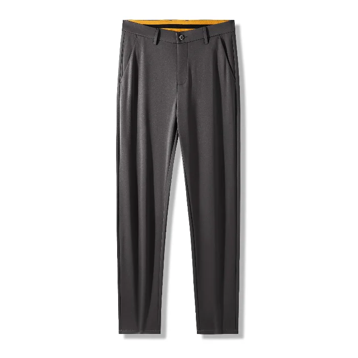Men Spring Summer Thin Formal Dress Pants High Quality Elastic Waist Business Casual Suit Trousers Work Office Black Long Pants