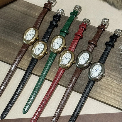 Fashion Oval Dial Women's Watch Casual Leather Band Analog Quartz Watches Female Wristwatch Dropshipping Clock Reloj De Mujer