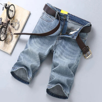 2025 New Summer Brand Stretch Thin Bermuda Masculina Cotton Denim Jeans Men Knee Length Soft Ropa Hombre Shorts