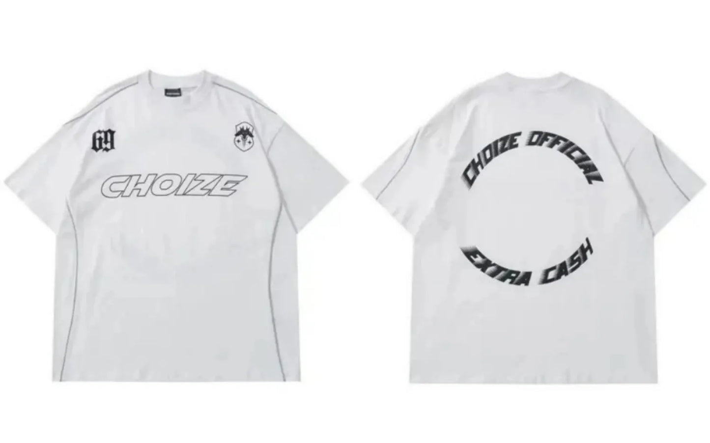 Camiseta masculina de verão moderna com estampa de letras 69, poliéster microelástico, respirável, gola redonda, para atividades ao ar livre e estilo urbano