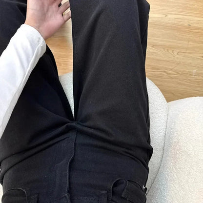 High Waist Wide Leg Black Jeans