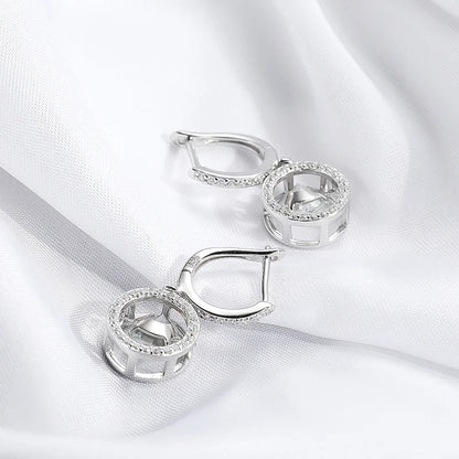 White Gold Plated 0.5/1CT Moissanite Drop Earring for Women Sparkling Beating Heart Earring S925 Sterling Silver Jewelry