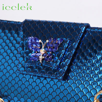 Royal Blue 2024 New Fashionable Summer Hollow Pattern Design Comfortble Heesl Sandal with Bag Set For Wpmen Party