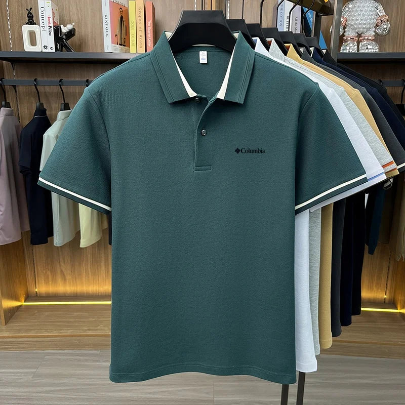 Summer hot search brand new 100% pure cotton comfortable polo shirt personalized men's letter embroidery best-selling short top