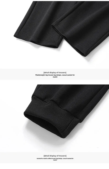 Spring Autumn New Men's Cotton Sports Suit Stand Collar Sweatshirt Middle-Aged And Elderly Casual Stylish Cardigan Loose-Fit 2-P
