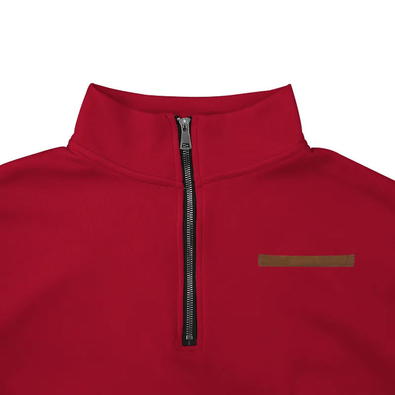 American autumn and winter heavy fleece long-sleeved men's sweater half zipper loose stand-up collar pullover men's sweater