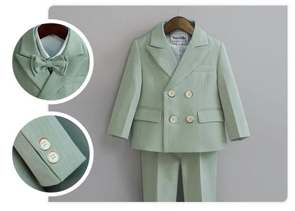 Flower Boys Photography Suit Baby Kids Formal Ceremony Costume Children Birthday Wedding Party Dress Performance Tuxedo Set
