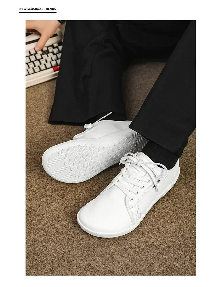 Mens Artificial Leather Wide Barefoot Shoes Unisex Plus Size Male Outdoor Minimalist Sneakers Women Zero Drop Casual Walking