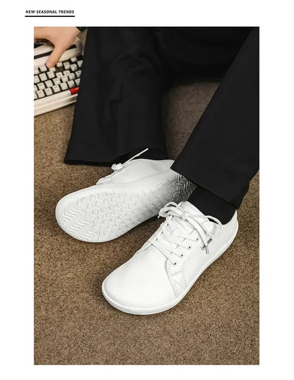Mens Artificial Leather Wide Barefoot Shoes Unisex Plus Size Male Outdoor Minimalist Sneakers Women Zero Drop Casual Walking