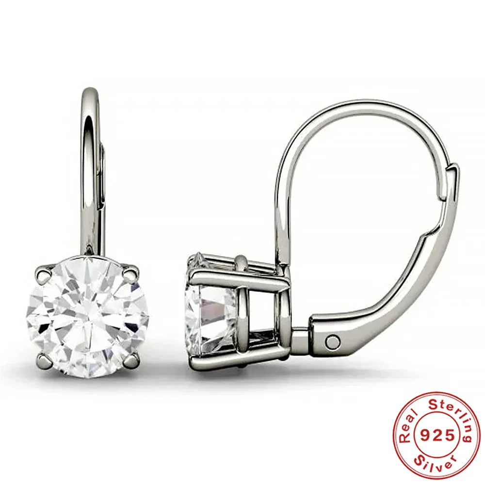 0.5-1.2 Carat D Color Moissanite Ear Stud Earrings For Women 925 Sterling Silver Sparkling Piercing Earring Fine Jewelry