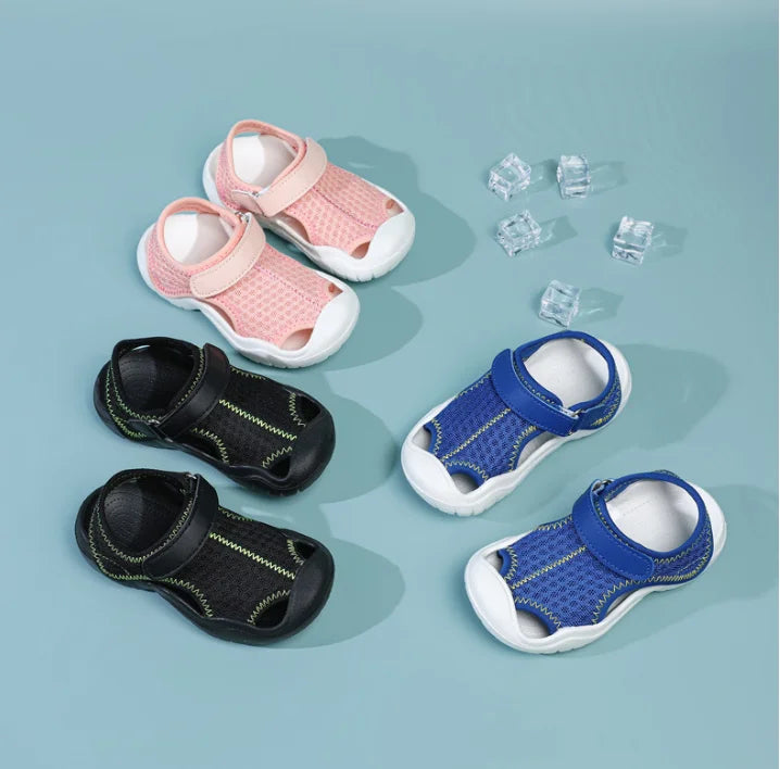 Sandals, children's toe caps, summer sandals for boys and girls, children's EVA thick soled beach shoes