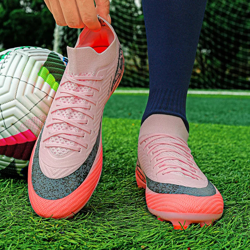 Childrens Football Shoes Anti Slip Wear-resistant FG Grass Training Sports Soccer Shoes for Teenager Futsal Court Football Boot