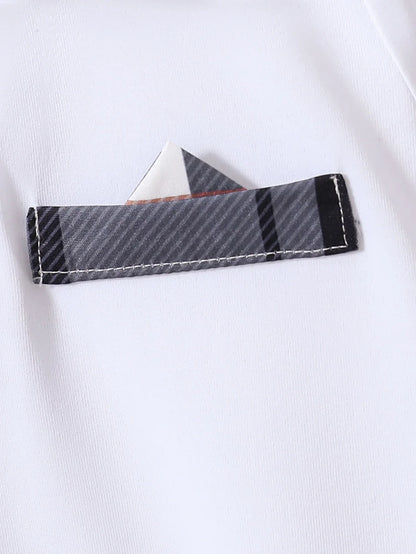 Summer Boys' Fashionable Plaid Printed T-Shirt Shorts Two-Piece Suit Simple Fashion Casual Style
