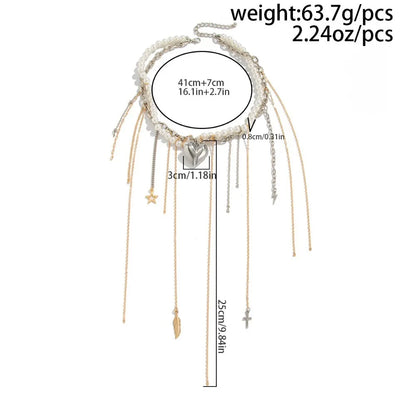 Elegant Irregular Imitation Pearl Beads Necklace for Women Vintage Party Wedding Tassels Choker Fashion Jewelry Accessories Gift
