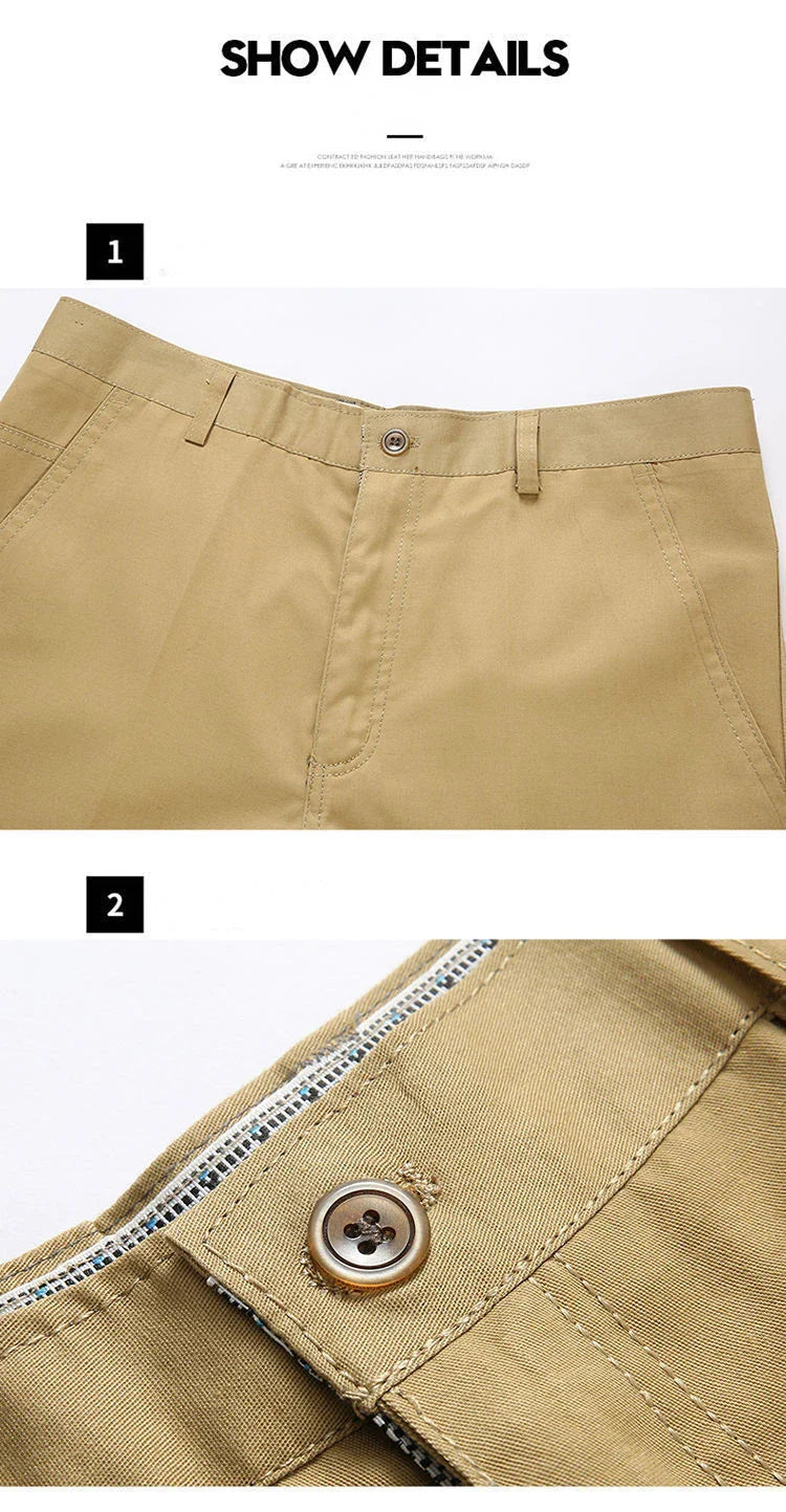 Professional Business Men's 100% Cotton Trousers Autumn Thick Summer Light Smart Office Style Quick-Drying Work Pants GOZBKF