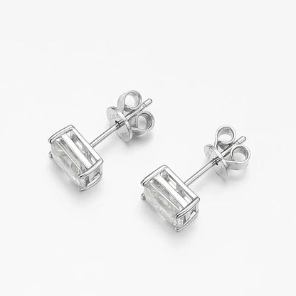 Classic 100% 925 Sterling Silver Real Moissanite Gemstone White Gold Earrings Ear Stud For Women Fine Jewelry Wholesale
