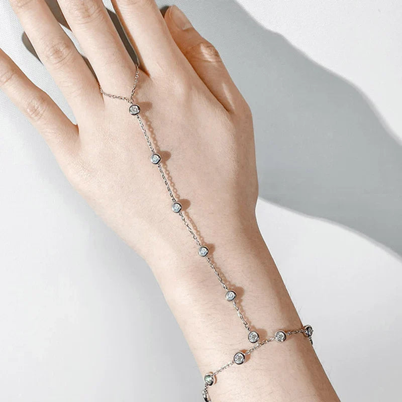 3mm Round Bezel Moissanite Bracelets for Women 14-21cm Adjustable Chain GRA Certified s925 Silver Diamond Bubble Bracelet