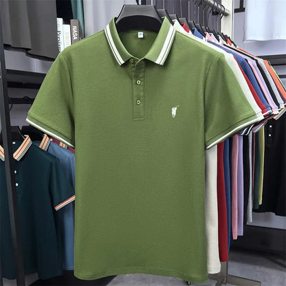 100% cotton luxury brand short sleeve polo shirt men new classic pony embroidery summer T-shirt high-end fashion casual Paul top