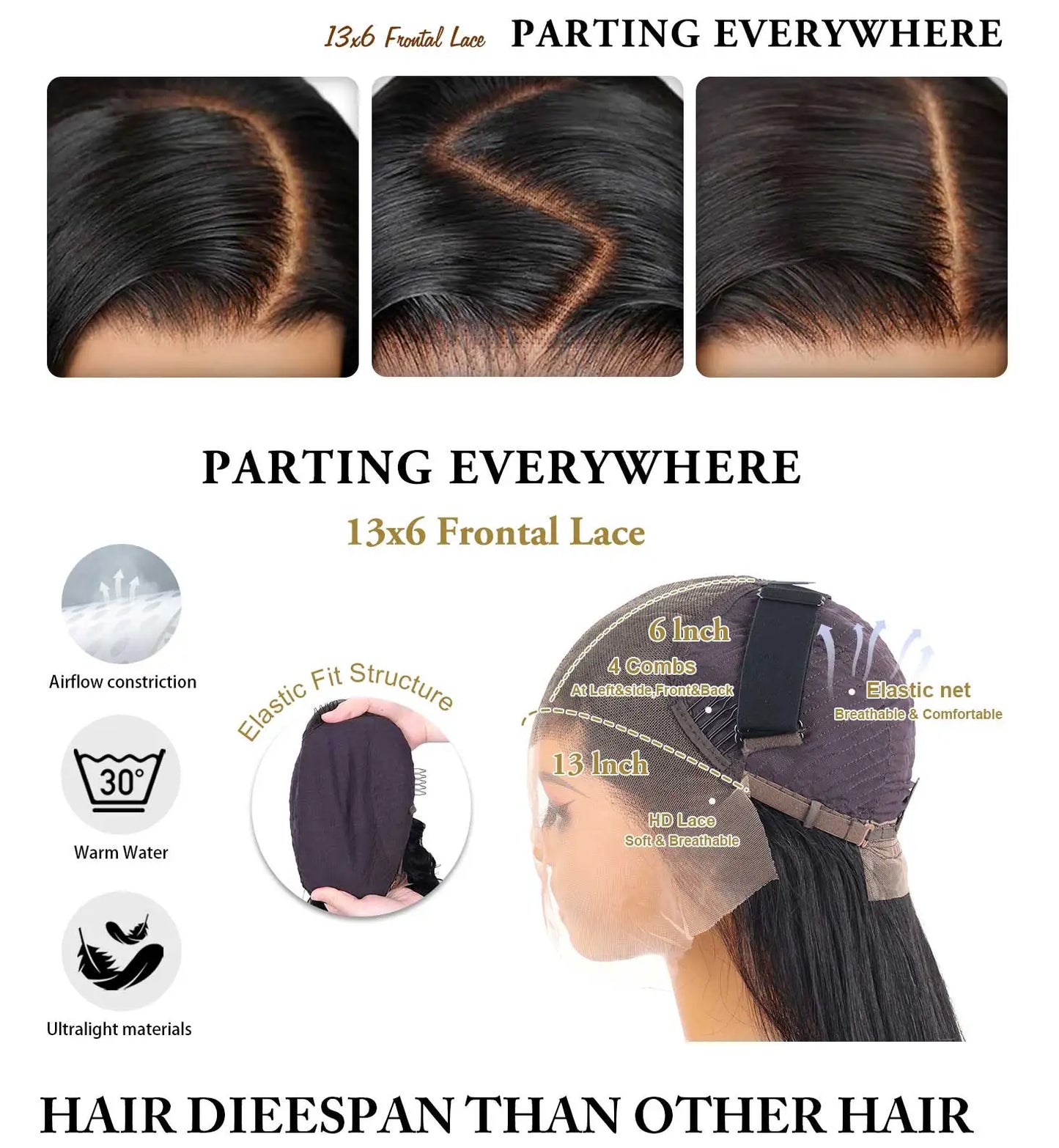 30 40 42 Inch 13x6 Hd Bone Straight Raw Human Hair Wigs 250 Density Brazilian Black Lace Frontal Wig Real Human Hairs For Women