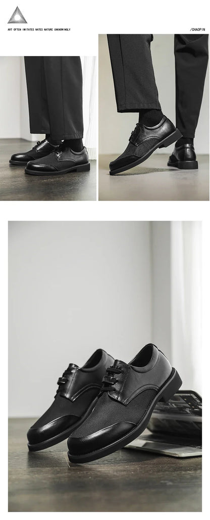 Summer New Leather Shoes Men's Business Hollow Holes Soft Bottom Men's Sandals Formal Wear Breathable Office Dress Shoes for Men