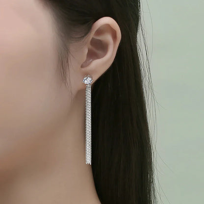 Moissanite Drop Earrings With Gra Certificates 1carat D Color Diamond Earring 925 Silver Long Tassel Dangle Earring For Women