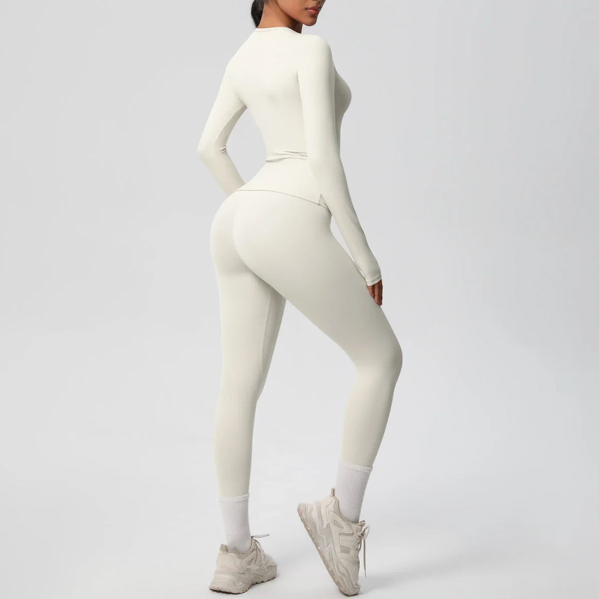 2 PCS Sportswear Yoga Set Gym Clothes Yoga Suits For Women Fitness Set Tracksuits Sports Long Sleeve Crop Top Gym Leggings