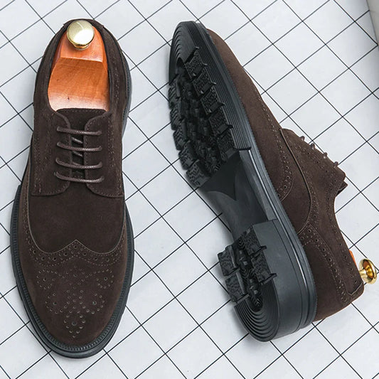 High Quality Brogues Classic Casual Business Shoes Men Fashion Wedding Social Office Leather Shoes For Men Formal Carving Shoes