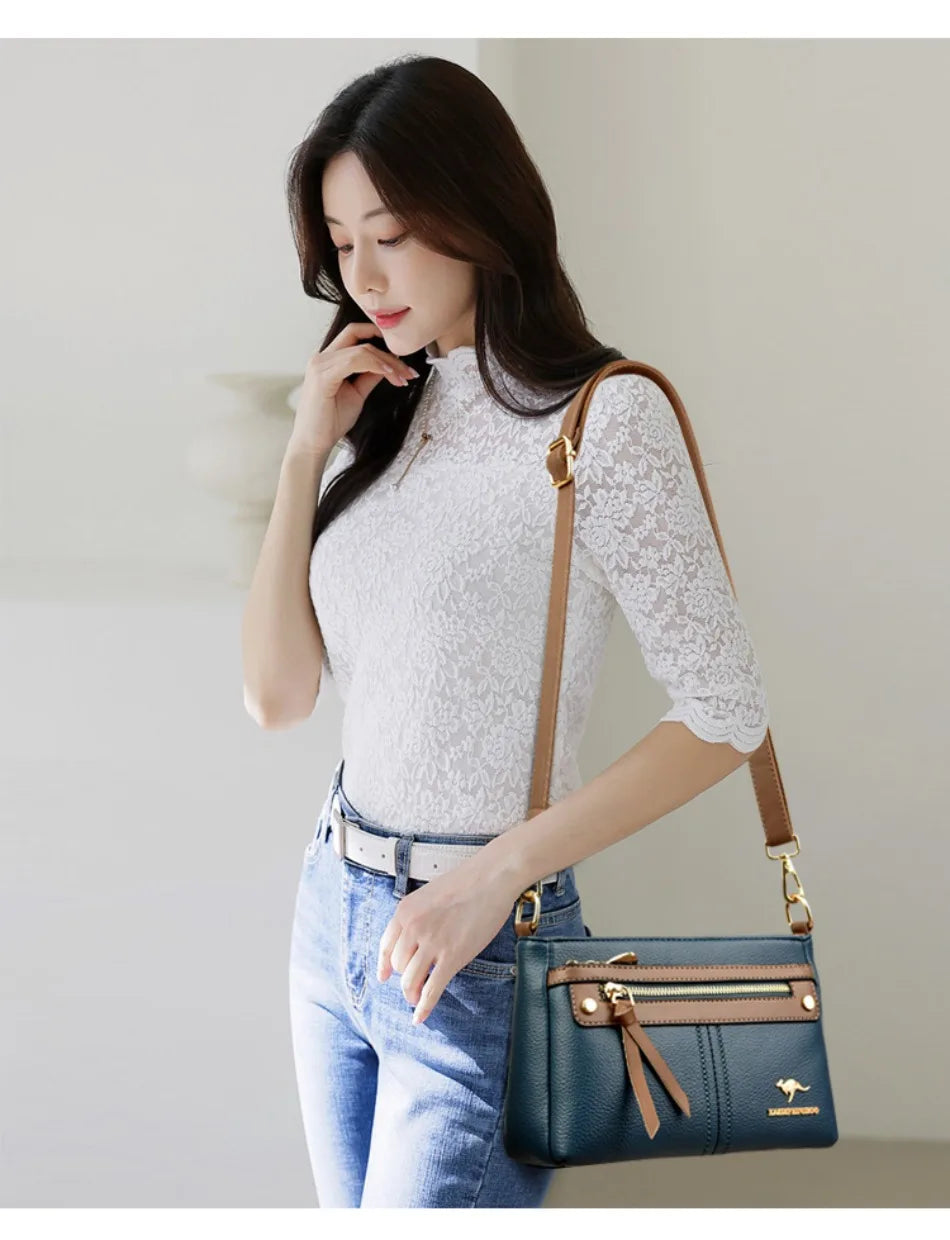 High Quality Leather Purses and Handbag Women Bag Luxury Designer Shoulder Crossbody Sac Ladies Casuial Messenger Tote Bag 2024