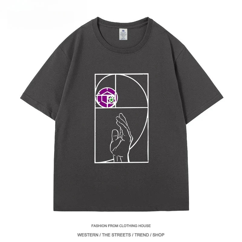 Printed Short Sleeve Anime T-Shirt Men's Summer Cotton Loose Two-Dimensional T-Shirt