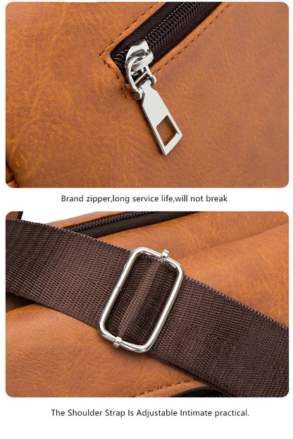 Multi-function Business Handbags Men New Man's Shoulder Bags Large Capacity Leather Messenger Bag Crossbody Big Brand