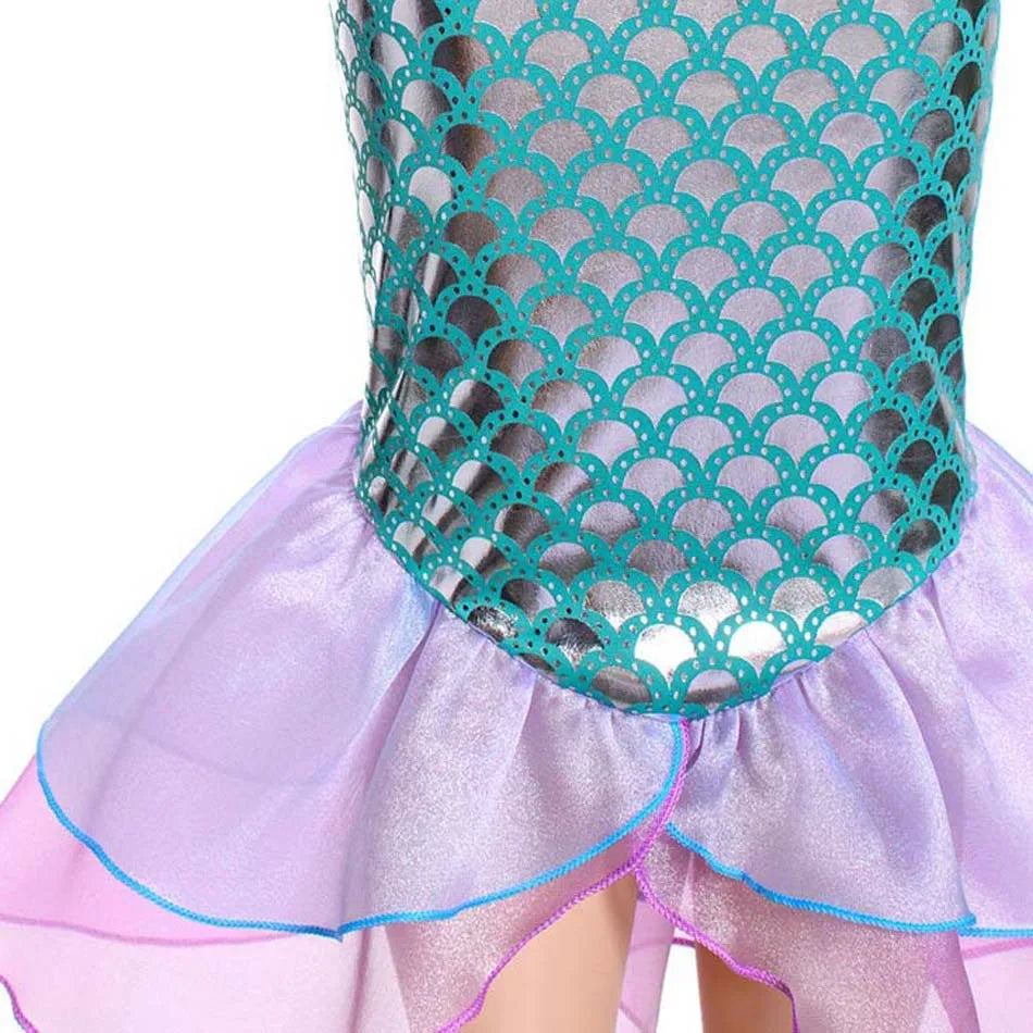 Little Mermaid Ariel Princess Dress for Girl Cosplay Mermaid Party Costume Princess Fancy Vestidos Children Carnival Clothes