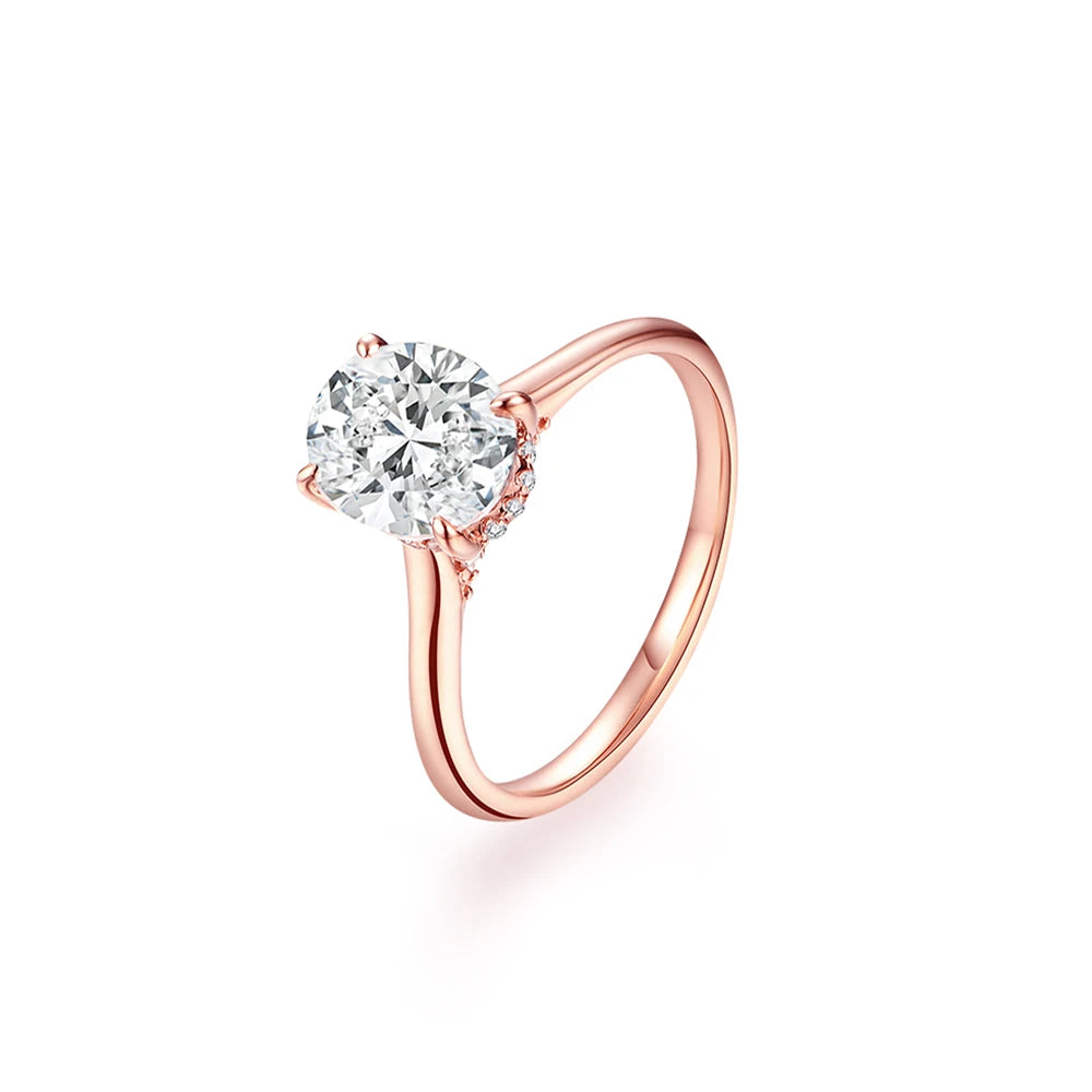 Oval Cut 9*7mm 2CT D VVS1 Moissanite Rings S925 Sterling Silver for Women Engagement Wedding Lady's Jewelry Gift Luxury