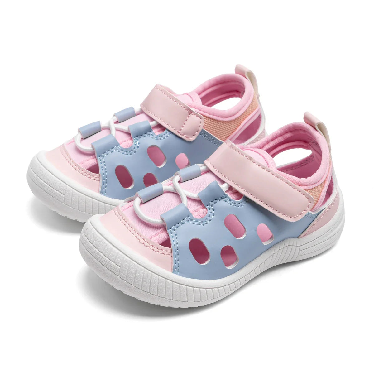 Toddler Little Kid Boys & Girls Closed Toe Sandals Velcro Breathable Cutout Summer Beach Casual Shoes