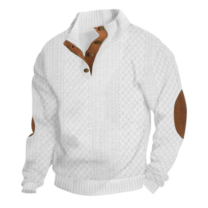 2024 cross-border hot-selling autumn and winter men's casual stand-up collar long-sleeved jacquard knitted pullover sweater