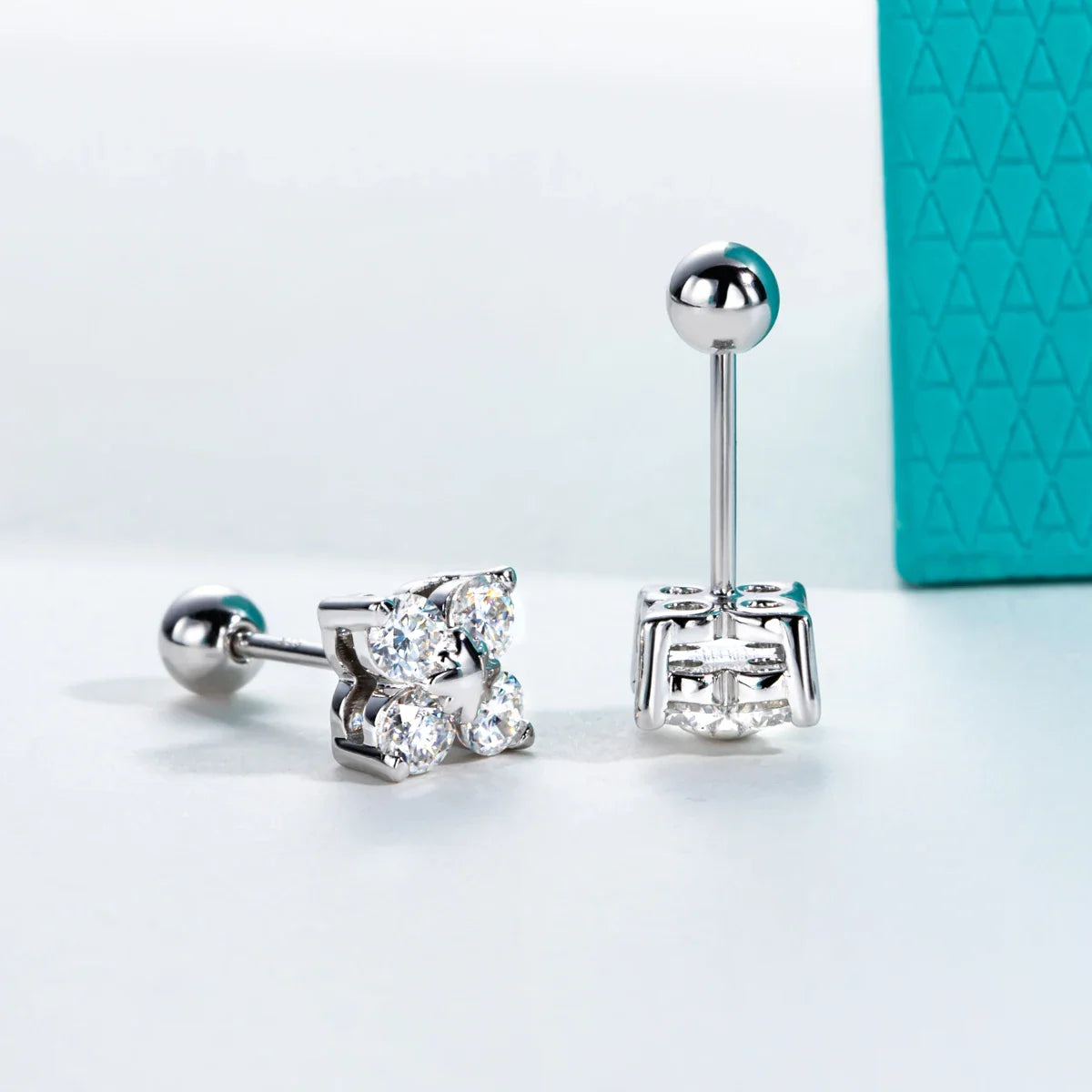 0.8cttw D Color Moissanite Diamond 925 Sterling Silver With Cer Classic Cross Stud Earrings for Woman Jewelry Wholesale