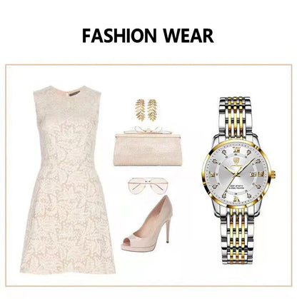 Luxury Woman Watch Waterproof Stainless Steel Luminous Date Ladies Watch Fashion Simple Casual Women’s Quartz Watches