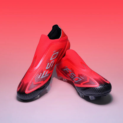 2555 High Quality Mens Soccer Shoes SLIP-ON Non-Slip Turf Soccer Cleats Boys TF/FG Training Football Boots Chuteira Campo F50