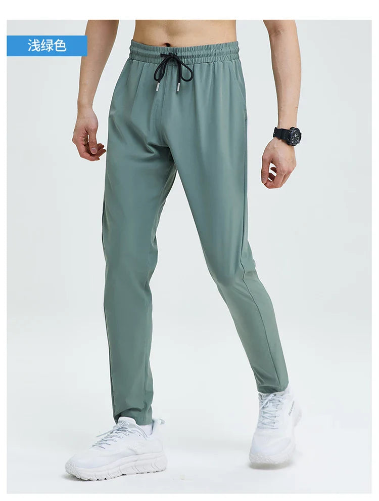 New Pencil Pants Tight Jogging Casual Mens Running Breathable Quick-Drying Ice Silk Outdoor Gym Sports Fashion Fitness Pant