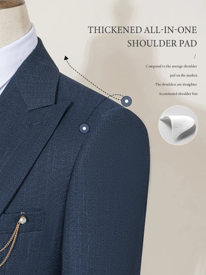 High-end Brand Formal Business Men's Suits Single Breasted Solid Color Slim Fit Suit wedding three-piece