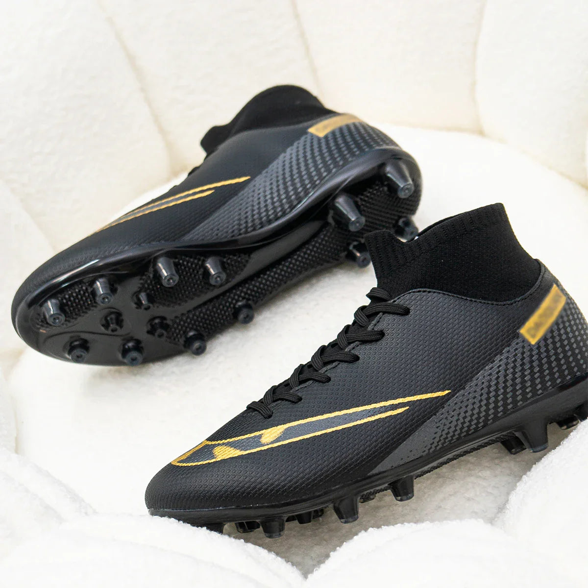 Premium high-top football shoes FG long studs and TF short studs, suitable for both men and women, offer comfort. Sole spikes