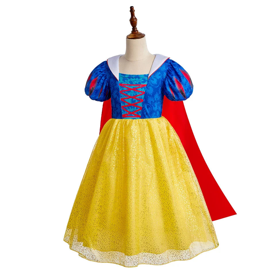 Vestido de Criança Branca de Neve Cinderela Aurora Anna Elsa Fantasia Menina Cosplay Vestido Infantil Encanto Mirabel Pequena Sereia Roupas de Halloween