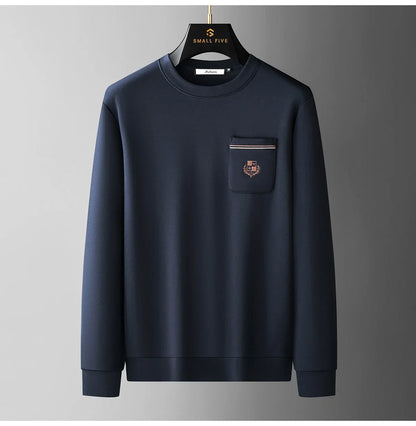 Autumn Light Luxury Italian Old Money Style Two-piece comfortable air-layer cotton men's sweatshirt casual sportswear set