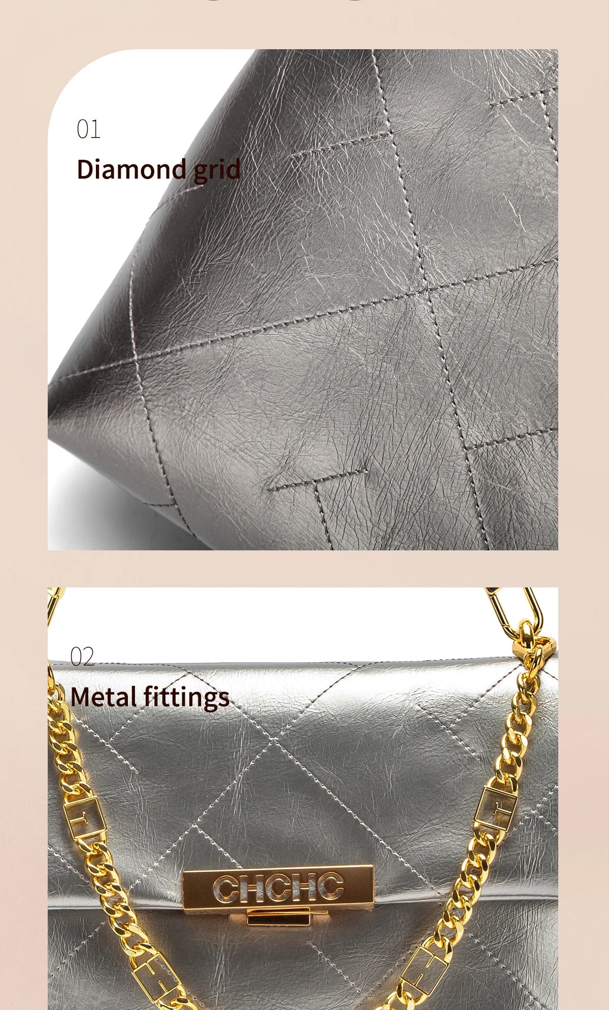 Women's Tote Bag 2026 Spring/Summer New Single Shoulder Bag Simple Black Diamond Grid Pattern Handbag