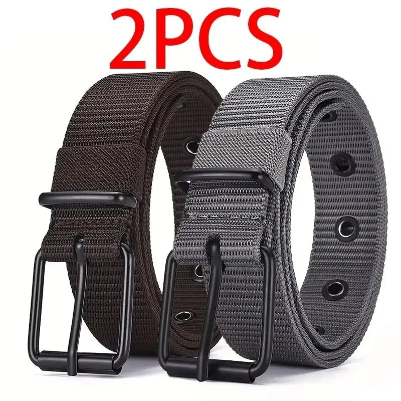 2PC Unisex Super Durable Nylon Belt With Quick Release Buckle For Daily Workwear Outdoor Sports Hiking Camping Casual Wear