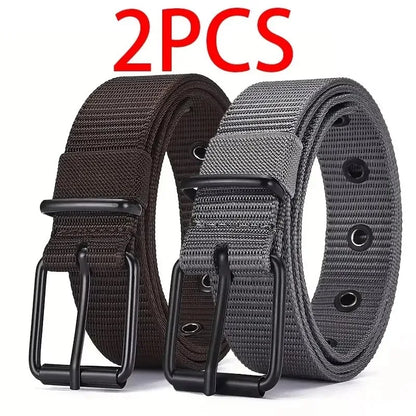 2PC Unisex Super Durable Nylon Belt With Quick Release Buckle For Daily Workwear Outdoor Sports Hiking Camping Casual Wear