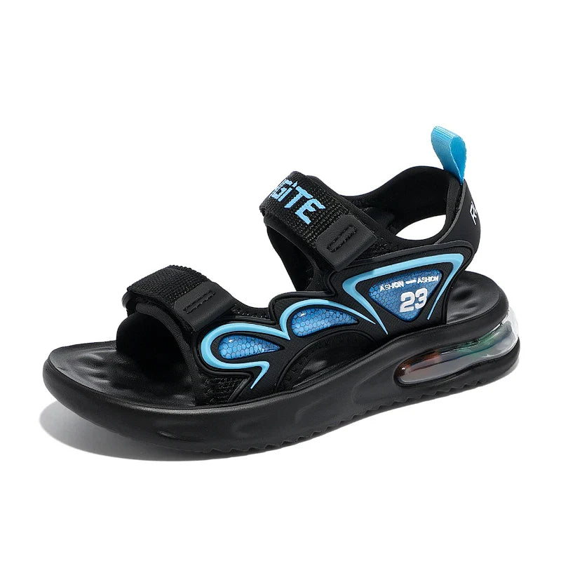 Summer Children's Sandals Outdoor Water Beach Breathable Speed Drying Shoes Boys Open Toe PU Air Cushion Sandals 28-39