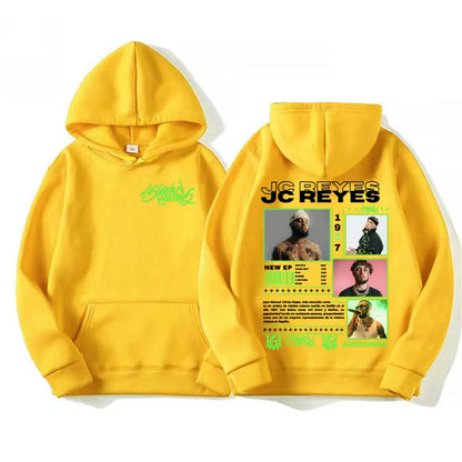 Rapper Jc Reyes Album Tour 2025 Double Sided Graphic Pullover Hoodies Men Women Harajuku Hip Hop Punk Fashion Sweatshirt Hoodie